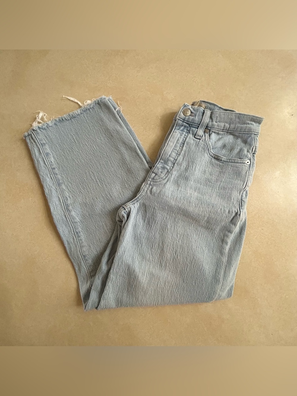 Madewell The Perfect Vintage Wide Leg Crop Jeans Light Wash Size 25 Quiet Luxury